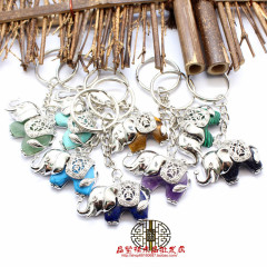 Cross-border jewelry wholesale direct sale personalized keychain crystal elephant animal keyring