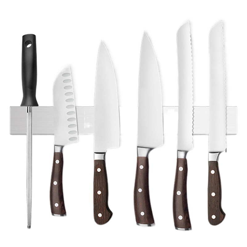 Soporte para cuchillas magnéticas de acero inoxidable montado en la pared Soporte para cuchillas magnéticas Cocina Cuchillo sin perforaciones Estante de almacenamiento de cuchillas de cocina