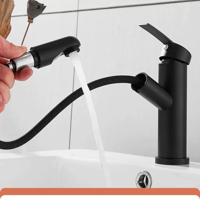 Pull-Out All-Copper Basin Hot and Cold Faucet Household Bathroom Washbasin Washbasin Telescopic