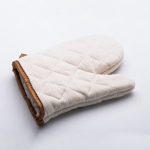 Pure cotton white high temperature resistant gloves thickened oven microwave oven insulation gloves baking cotton gloves small size