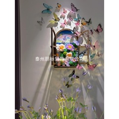 网红打卡立体蝴蝶拍照墙面装饰氛围美容院可爱店铺区布置氛围