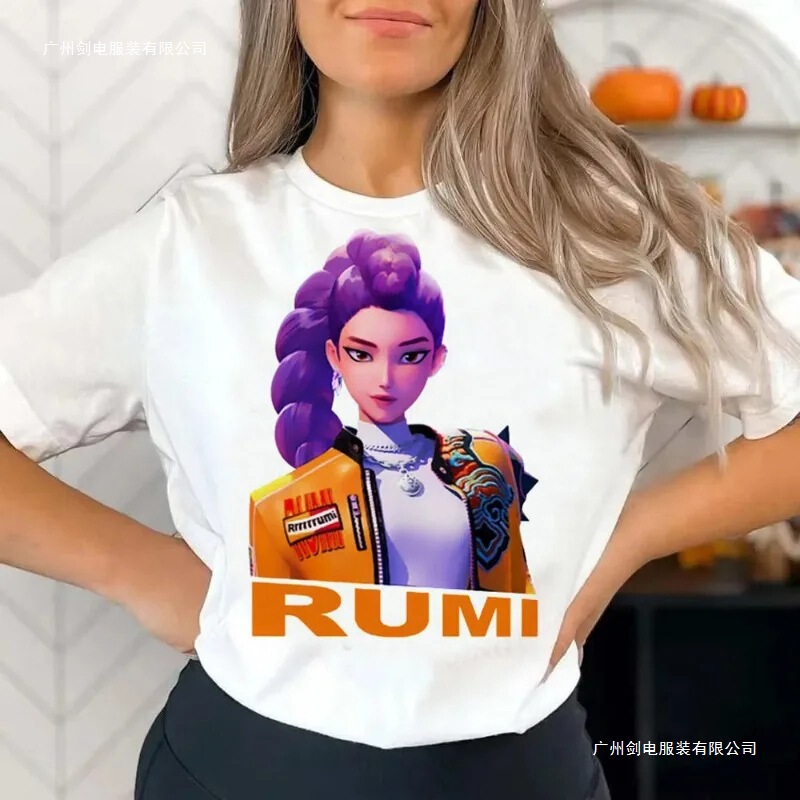 2000 Kpop Demon Hunter Top T-Shirt Youth Aesthetic Psychedelic Retro Graphic Punk Digital 2