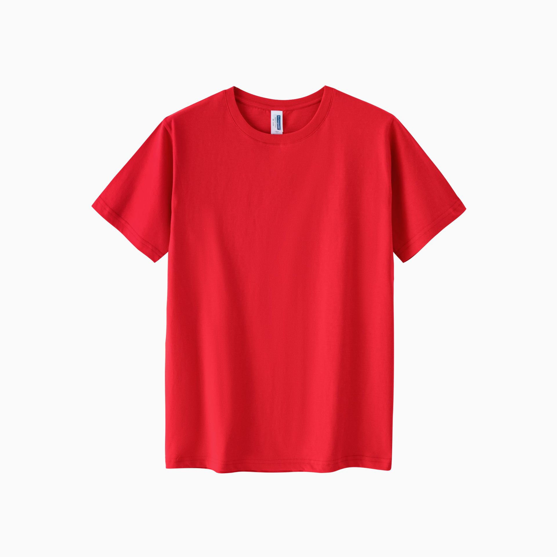 Camiseta de manga corta con cuello redondo de algodón peinado de 150g para hombre, marca de moda, holgada, sencilla, estampada y termoimpresa
