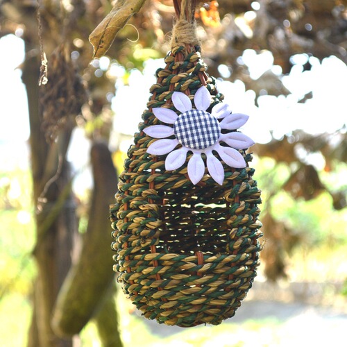 Grass-woven parrot nest, tiger skin peony, pearl finch, zebra finch cage, grass nest, birdhouse, birdcage, bird feeder