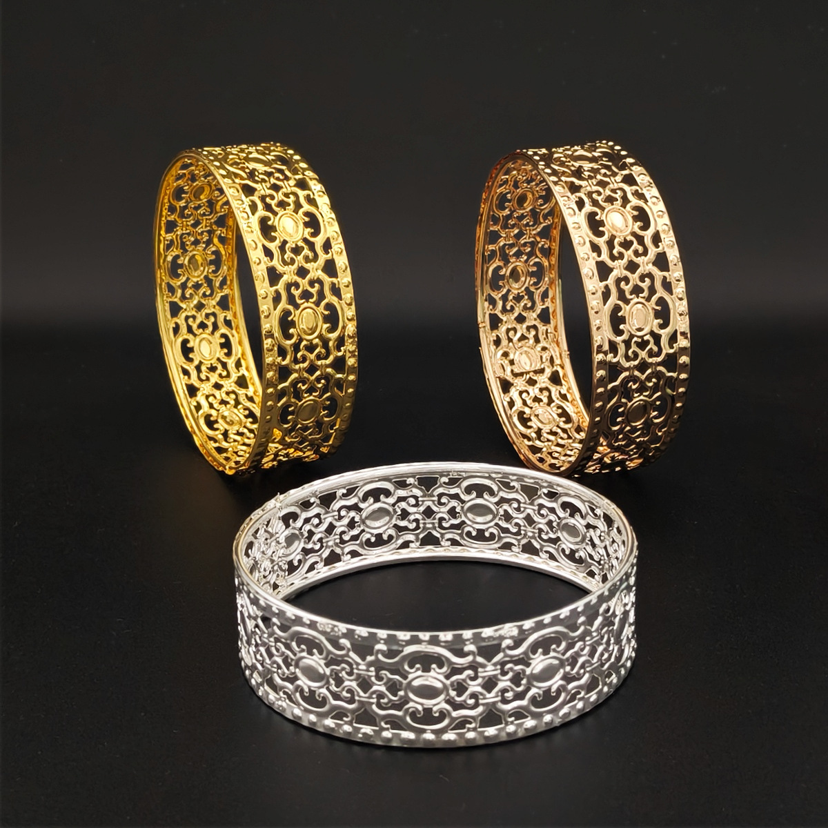 Yingyi Jewelry DIY Round Hollow Filigree Hair Crown Base Ancient Style Hair Accessory Materials and Accessories