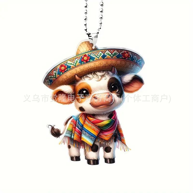 Transfronterizo dibujos animados vaca colgante plano transfronterizo automóvil espejo retrovisor interior colgante decoración de fiesta image 5