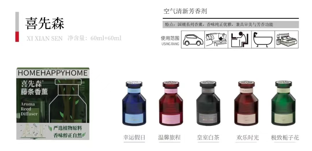 Xiangpiao Wanjia Xi car rattan aromatherapy high-end home dual-use decoration suit Xi car Xiaosen bottle