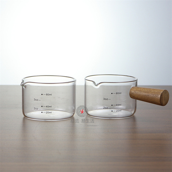 Glass concentrated coffee transparent measuring cup scaled