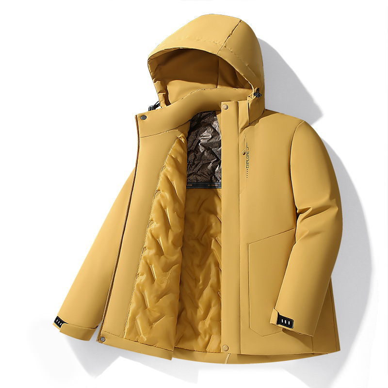 2024 invierno nuevo tipo de ropa de algodón para hombres a prueba de viento, agua, electricidad estática, humedad, aceite, frío, anti-desvanecimiento, ropa de algodón grande