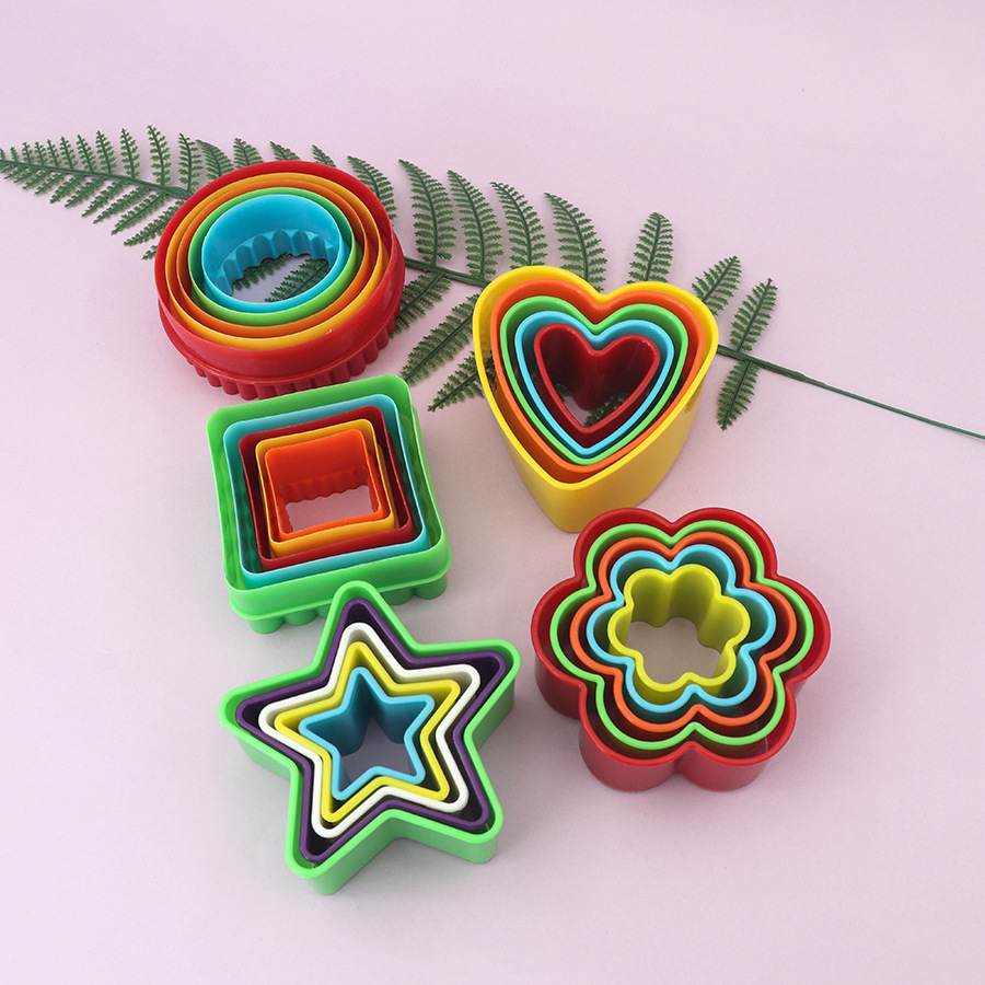 Suministro directo de fábrica amor estrella de cinco puntas ronda cuadrado fruta corte cocina hornear decoración nueva figura geométrica