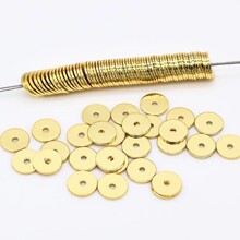 18k包金保色直切隔珠隔片车轮片手串手链DIY项链垫片平片串珠配件