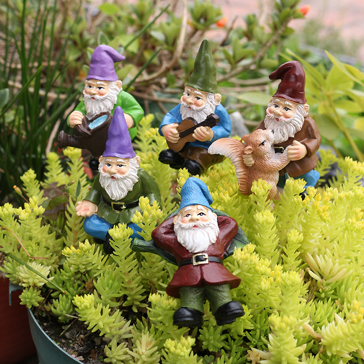  Spot Resin Dwarf Set Dwarf Set Five-Flower Bonsai Decoration Courtyard Dwarf Plug-In Batch