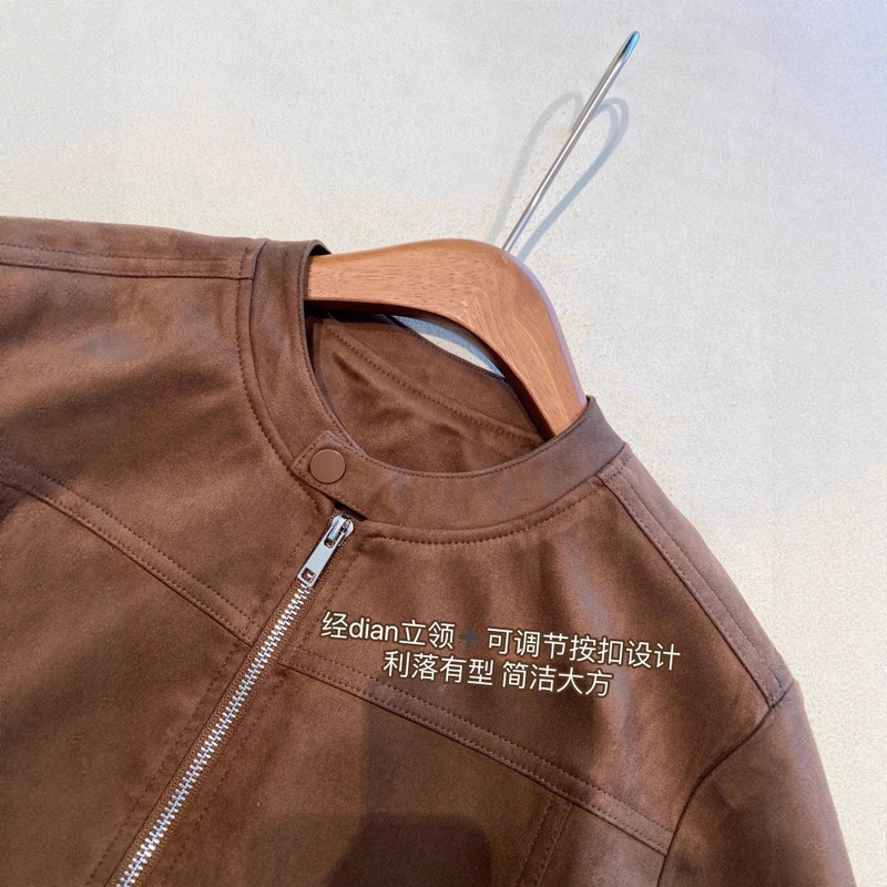 EE951高端小众 帅气时髦立领麂皮绒短款外套显瘦上衣秋冬新款|undefined