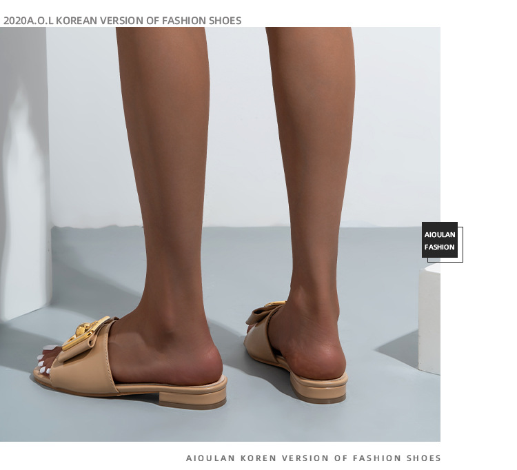 Slides für Mädchen Cross Border Neue Damen-Sandalen mit Metallschnalle und dicken Schuhen_voghion.com