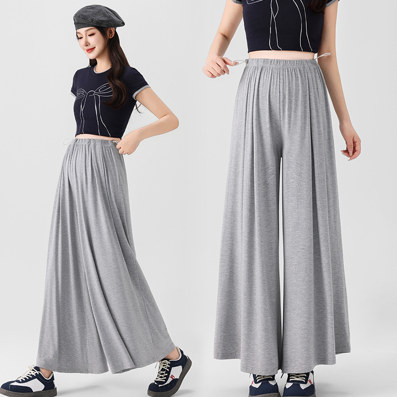 Pregnant Women's Pants Summer Thin Outer Wear 2025 New Style Stomach-free Casual Wide-leg Pants Skirt Pregnant Women's Casual Pants