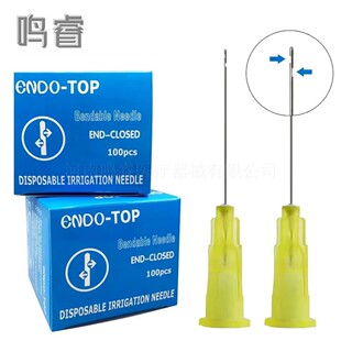 Dental Materials Disposable Root Canal Irrigation Needles Single/Double Side Opening Individually Packaged Tip Closed 100 Pieces
