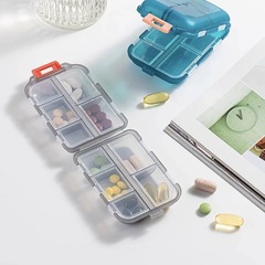 クロスボーダー二重小薬箱分注箱携帯用薬品箱透明10分格旅行薬丸箱収納箱