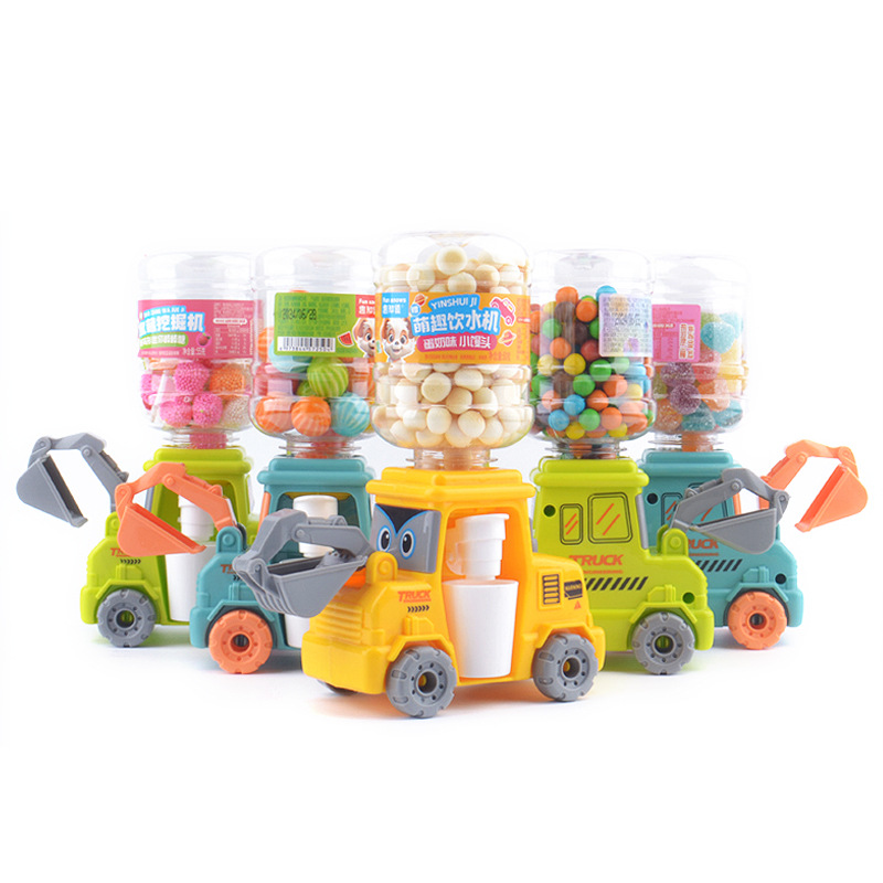 Fun Knowledge Excavator Train School Bar Water Dispenser Princess Car Astronaut Crispy Chocolate Beans Small Buns Toy