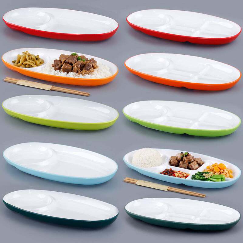 Melamine Self-Service Fast Food Plate Set, Oval Barbecue Plate, Commercial Catering Trendy Plastic Two-Compartment Plate Melamine Self-Service Fast Food Plate Set, Oval Barbecue Plate, Commercial Catering Trendy Plastic Two-Compartment Plate