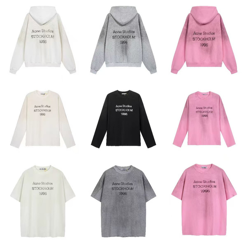 American-Style Niche Washed Vintage Distressed Ac1996 Letter Hoodies for Couples, Loose Fit Unisex Cross-Border T-Shirt Collection American-Style Niche Washed Vintage Distressed Ac1996 Letter Hoodies for Couples, Loose Fit Unisex Cross-Border T-Shirt Collection
