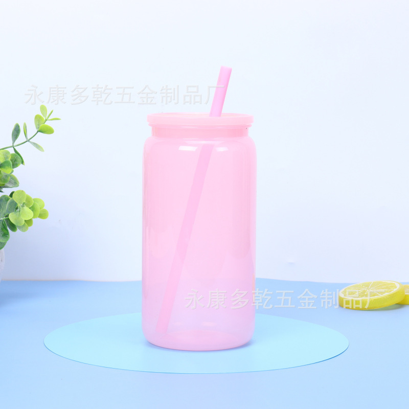 新品16オンスカラープラスチックメイソンカップカラーゼリースノーボールカップストローカップ20オンス二重プラスチックカップ|undefined