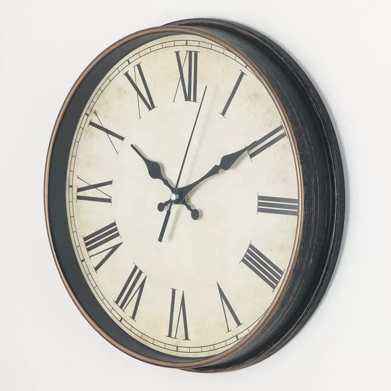 12寸罗马数字挂钟 北欧艺术复古钟表 客厅个性创意欧美潮流时钟