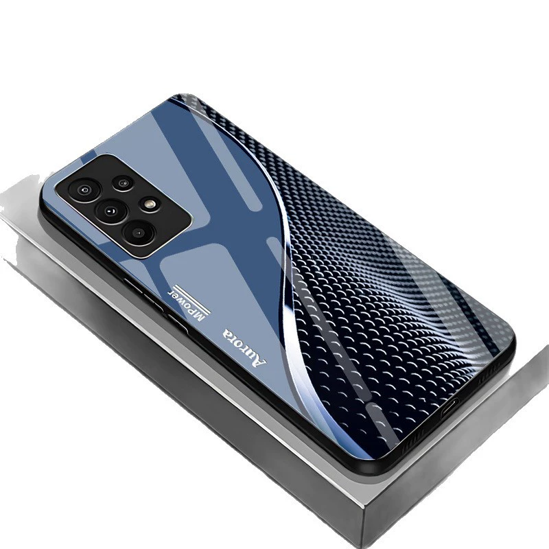 Samsung, compatible glass phone case, mirror effect, 36, business version, fall protection