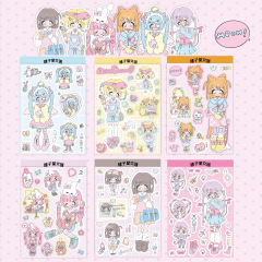 辛子星オリジナルキャラクターシールかわいい女の子手帐カグー本シール携帯ケースdiyステッカー