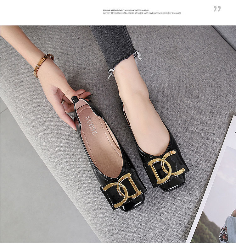 Women's Flat Shoes For Women Square Toe Low Heel Casual Work Shoes_voghion.com