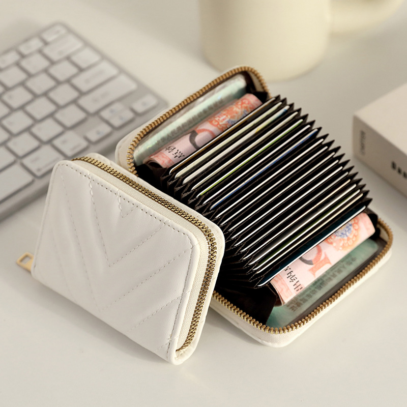 Cartera de tarjetas de diseño lindo y pequeño, billetera de múltiples tarjetas, billetera de identificación para mujer, elegante y exquisita