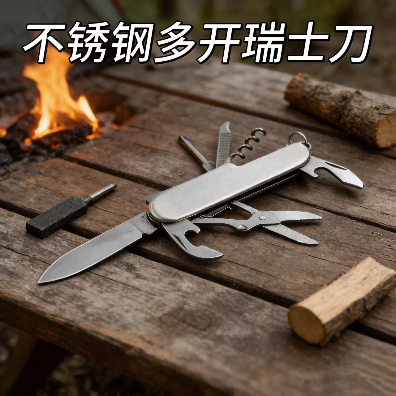 厂家批发多功能小刀五金礼品便携军刀不锈钢多开瑞士刀广告小礼品