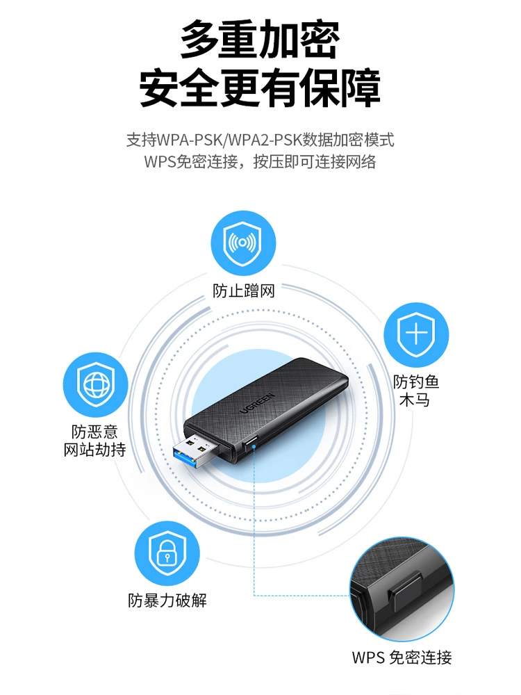 USB гигабитная беспроводная сетевая карта Akihabara для настольного компьютера — Wi‑Fi приёмник/передатчик для ноутбука/системного блока
