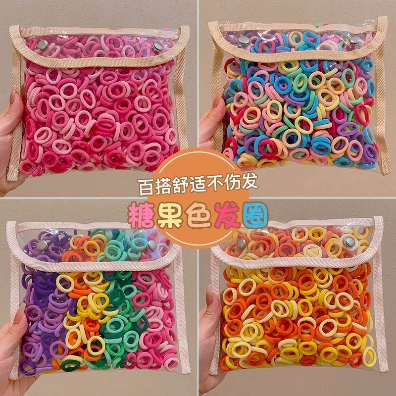 Lazo para el cabello de alta elasticidad para niños, banda de goma, accesorios para el cabello, cuerda para el cabello de color para niñas, no daña el cabello, banda de goma, cuerda para la cabeza trenzada