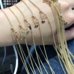 18K黄金项链真金K黄灯笼链显K白金玫瑰金 粗款链亚马逊爆款