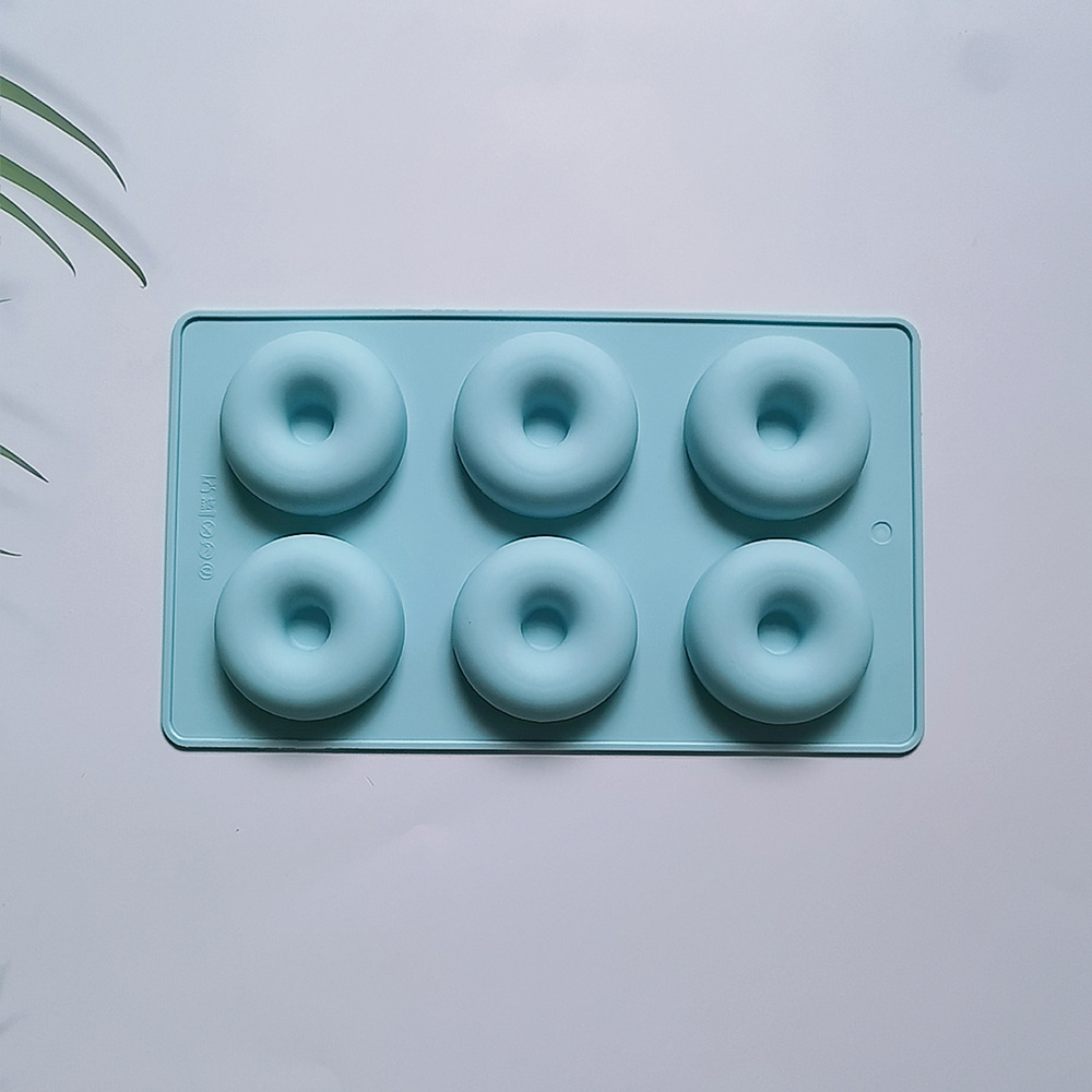 6 Donuts 609 pastel molde de silicona 3D mousse hecha a mano molde de pan de pastel de jalea