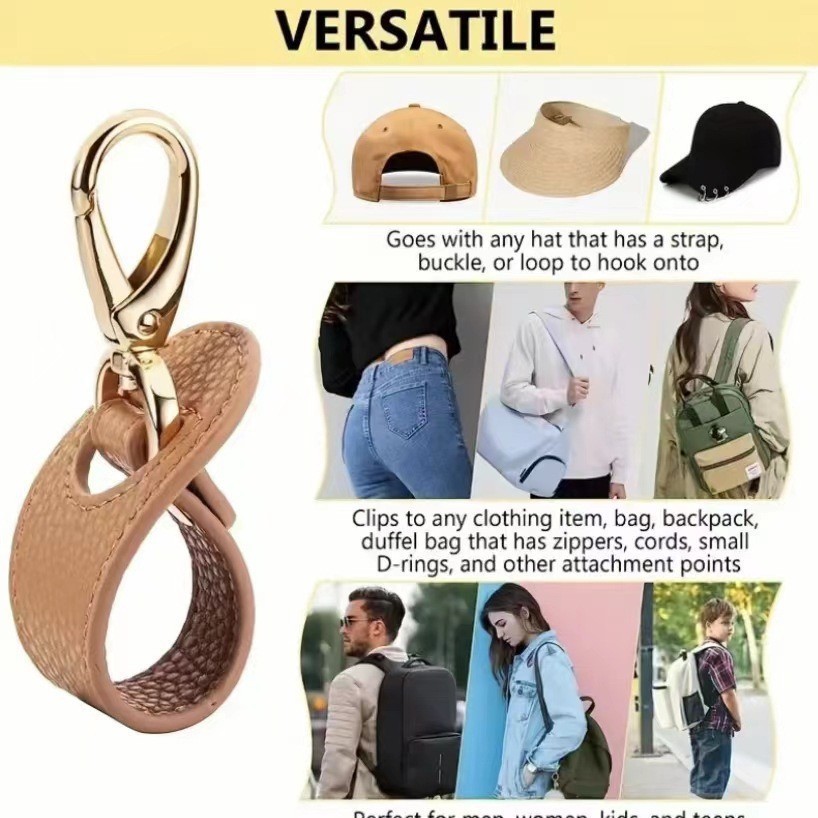 Cross-Border Leather Hat Hanger, Outdoor Portable Hat Hook, Bag Pendant, Outdoor Travel Hat Storage Artifact