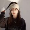 Patch, knitted demi-season headband with letters, South Korea, internet celebrity, simple and elegant design