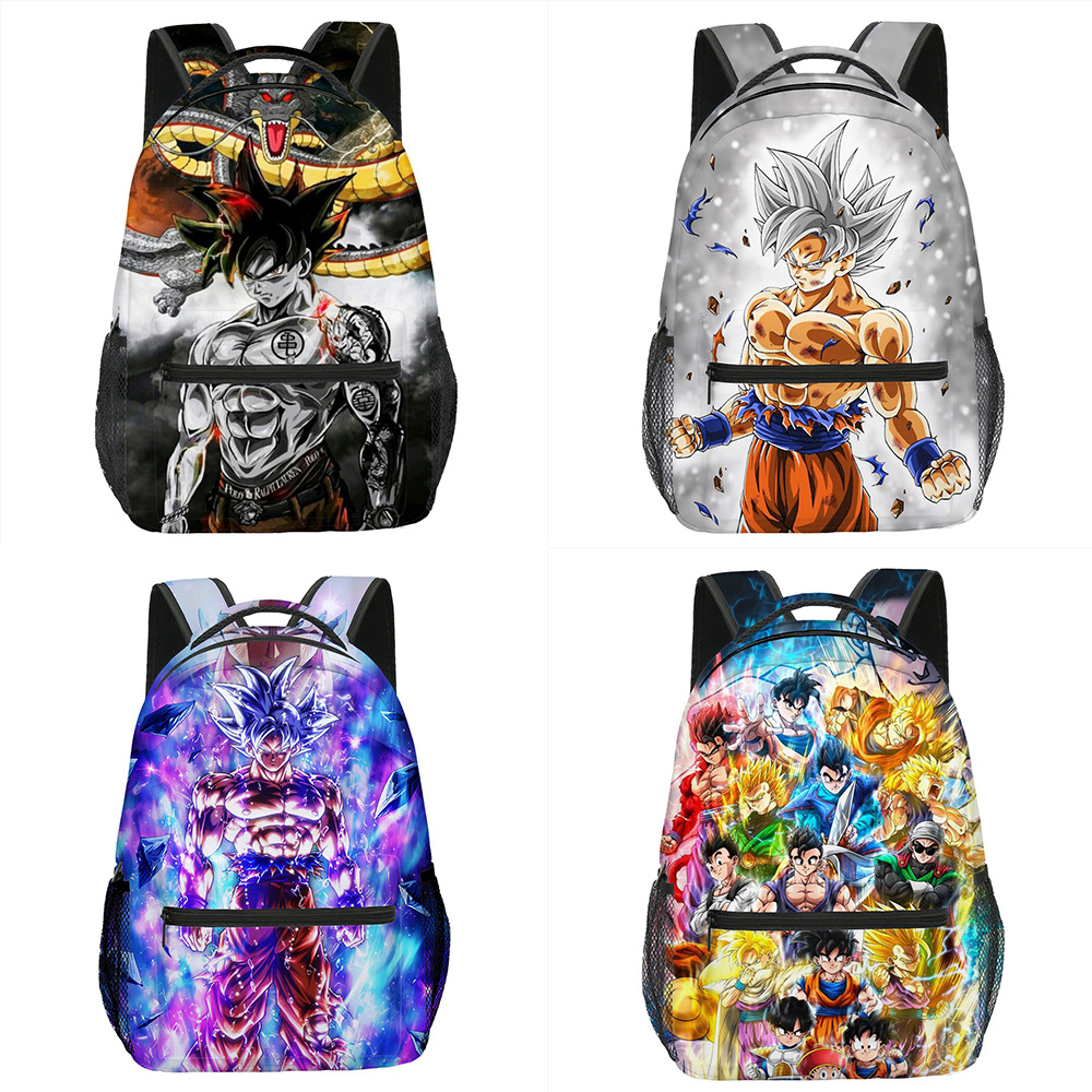 3D transfronterizo impresión de doble cara siete bolas de dragón nuevo dibujo animado bolsas escolares de estudiantes de primaria y secundaria mochila para niños mochila
