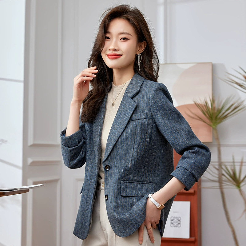 Short autumn suit for leisure, woolen jacket, for teenagers, Korean style