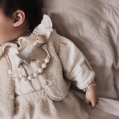 Amazon infant stainless steel pacifier clip integrated pacifier chain baby teether anti-falling chain