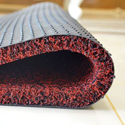 Thickened silk loop floor mat, extra-thick foot mat for home use, entrance door, elevator corridor carpet, car floor mat, can be cut to size (Avtomobil döşəmə paspasları) - black-red-25mm-extra-thick-40cm60cm-two-pieces