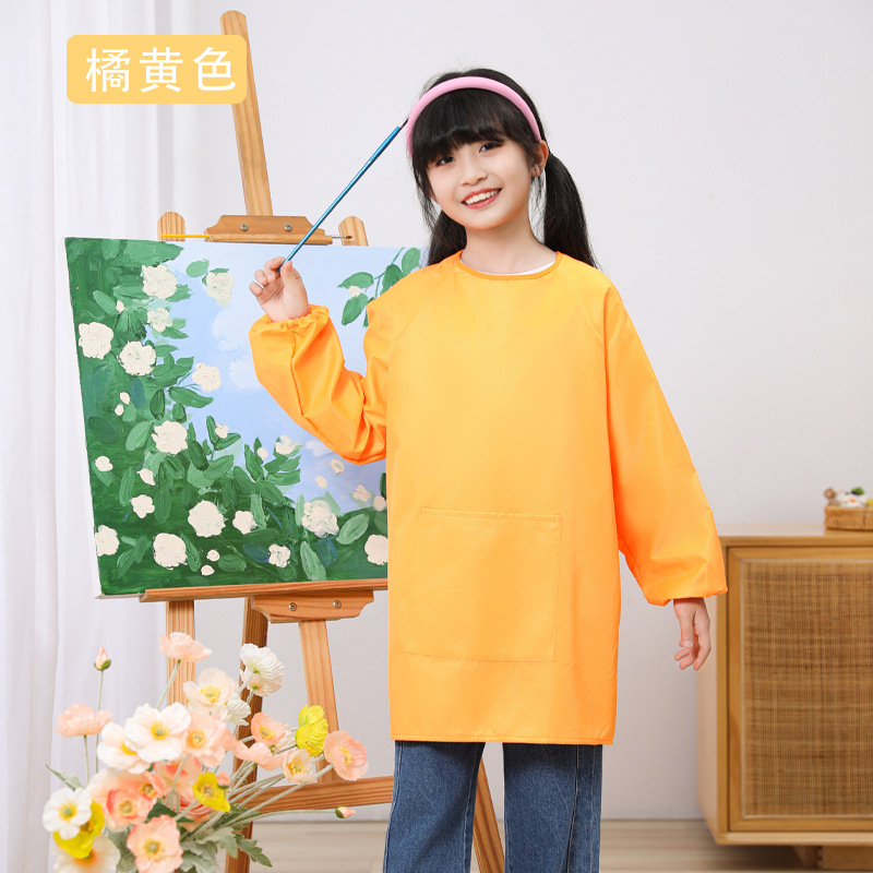 Ropa de dibujo para niños, transpirable e impermeable, de manga larga, niños de mediana edad, anti-vestir, delantal de pintura de jardín de infantes, logotipo personalizado