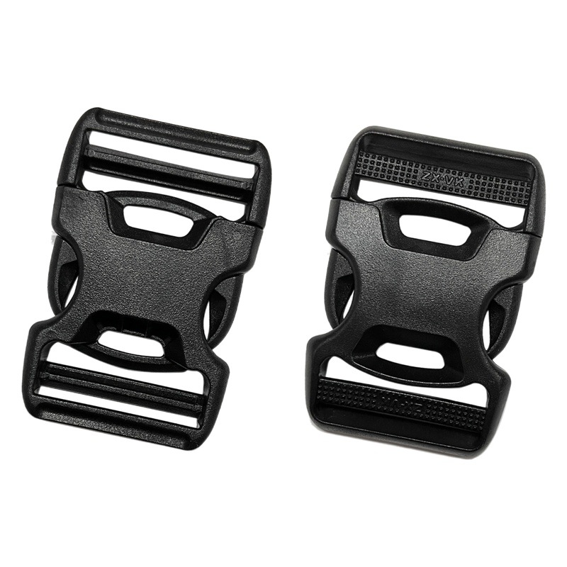 Ventas directas de fábrica 38mm equipaje doble tirón hebilla cinta hebilla ajustable equipaje hebilla de plástico hebilla de seguridad para niños