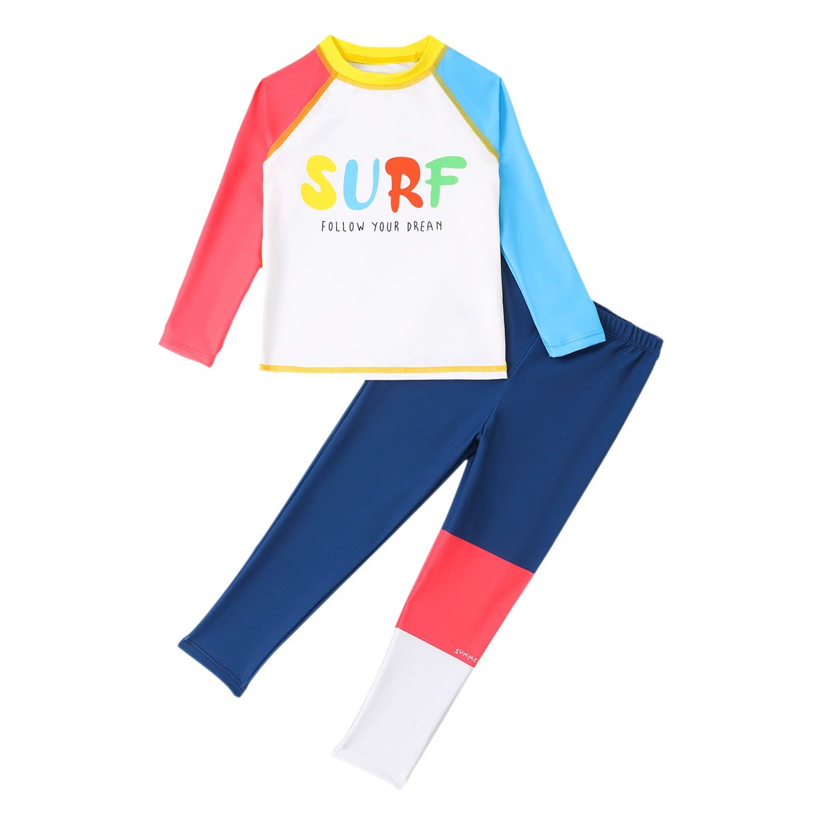 Детский купальник, купальник с длинными рукавами для мальчиков, новинка 2025 года, длинные штаны с буквенным принтом, солнцезащитный купальник для мальчиков, летняя одежда для плавания