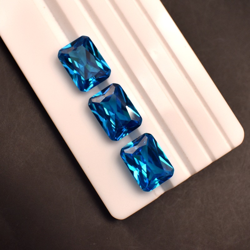 Deep sea blue baguette chamfered stone