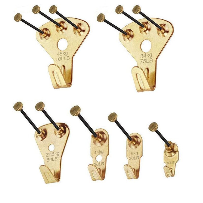 Cross-Border Hot-Selling Engraved Hooks, Gold Thickened German-Style Strong Hooks with Copper Head Nail Set, 100-Pound Gold Small Hooks Cross-Border Hot-Selling Engraved Hooks, Gold Thickened German-Style Strong Hooks with Copper Head Nail Set, 100-Pound Gold Small Hooks