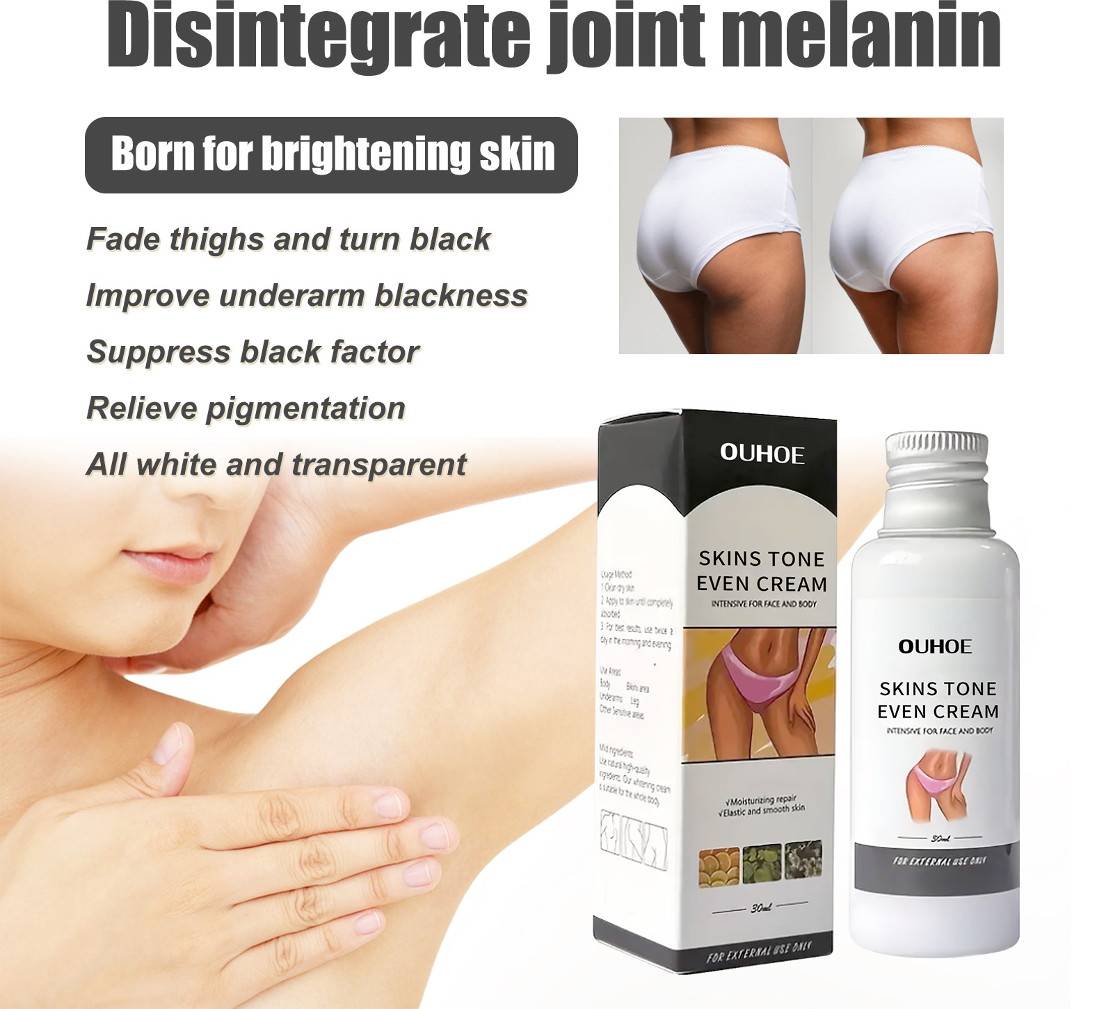 2024 Repariert Schwärze im Achsel- und Ellenbogengelenk, hellt den Hautton auf, spendet Feuchtigkeit, bleicht und pflegt die Haut. Schönheitscreme_voghion.com