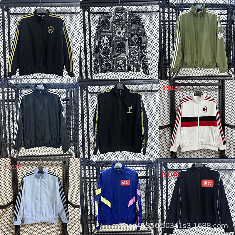 25/26 Club Windbreaker Jacket Thickened Chelsea Juventus Ac Milan Barcelona Liverpool Jacket