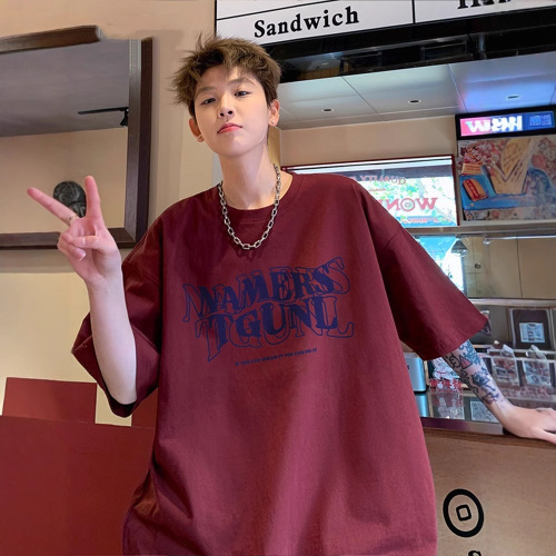 White Pure Cotton Short Sleeve T-Shirt for Men - Summer 2025, American Style Trendy Loose Casual Half-Sleeve Top