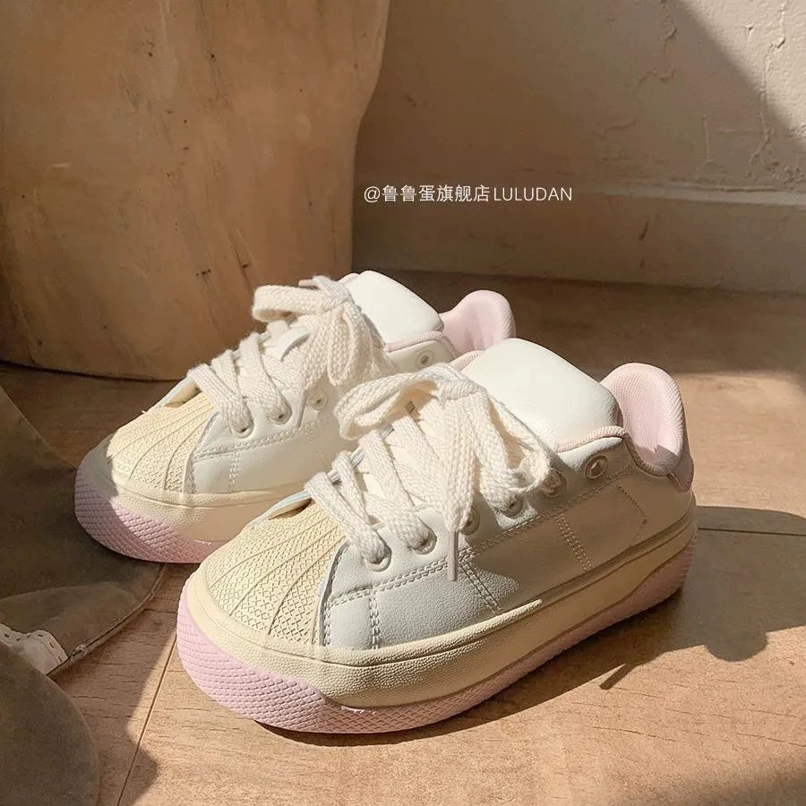 Японский академический стиль розового цвета сладкие холщовые туфли женские 2024 новая корейская версия